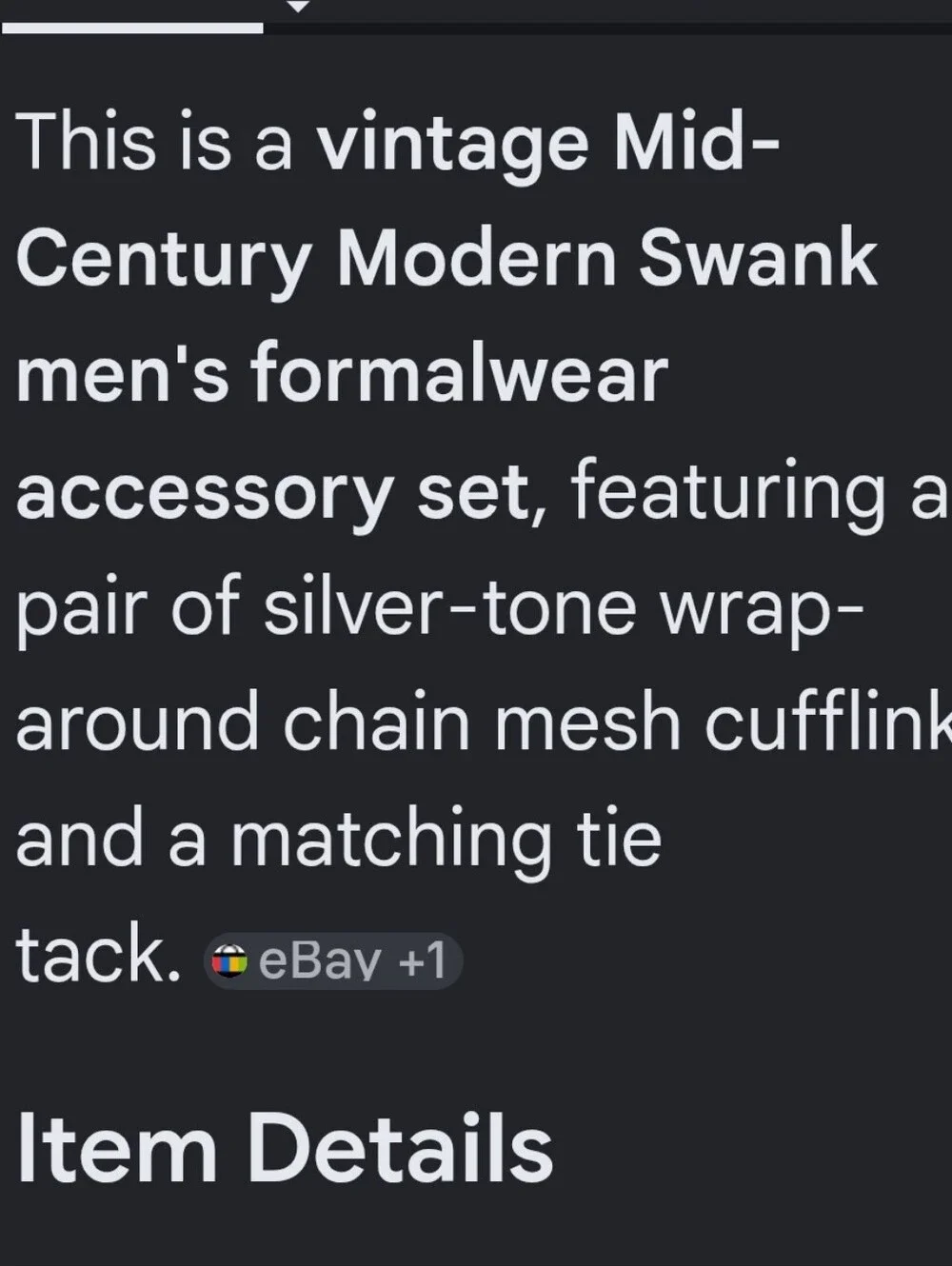 SWANK Silver Mesh‎ Blue Faceted Rivoli Glass Crysyal Cufflinks and Tie Tack Box